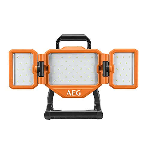 Aeg Blp18-0 Faro Led 18V, Compatto Ed Ergonomico, 3 Modalità (Alta 3500 Lumens, Media 1700 Lumens, Bassa 800 Lumens), Fino A 20 Ore Di Autonomia