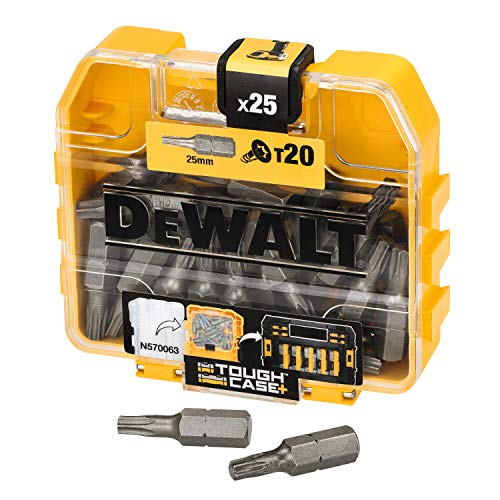 Dewalt Dp42-Qz - Punte Per Avvitatore (20 X Dt7961, Dimensioni Punte T20, Lunghezza 25 Mm, In Acciaio Ad Alte Prestazioni, Con Zona Torsione, Set Di A