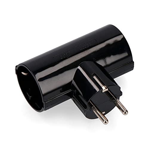 Clavija Doble Negra Blister Con Baquelita T/Tl 16A 250V Edm