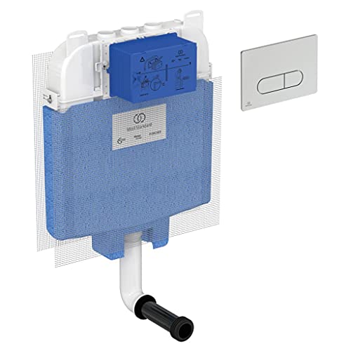 Ideal Standard T4931Aa Prosys 80 Cassetta Di Risciacquo Ad Incasso Per Wc A Terra + Placca Meccanica Oleas M1 Cromata