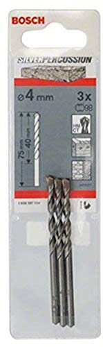 Bosch Professional 3X Punte Da Calcestruzzo Cyl-3 (Per Calcestruzzo, Ø 4 X 40 X 75 Mm, Accessorio Perforatrice A Percussione)
