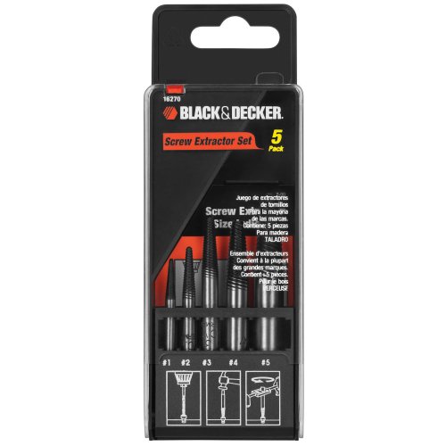 Black+Decker 16270 - Set Di Estrattori Per Viti, 5 Pezzi