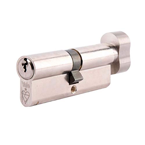 Yale Kmt3030-Np Euro Thumbturn 1 Stella Kitemarked Cilindro, 3 Chiavi Fornite, Alta Sicurezza, Visi Imballato, Adatto Per Tutti I Tipi Di Porte, 30:10