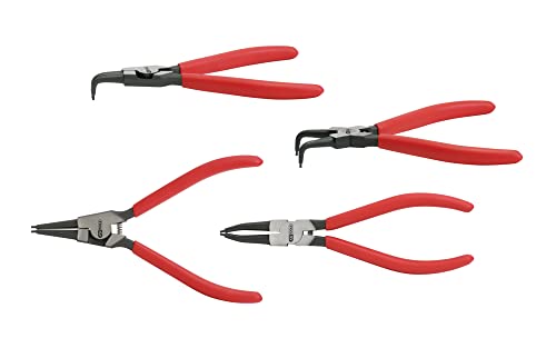 Ks Tools 550.2375 - Set Di 4 Pinze Per Circlips, Interno+Esterno, Lunghwezza 160 Mm