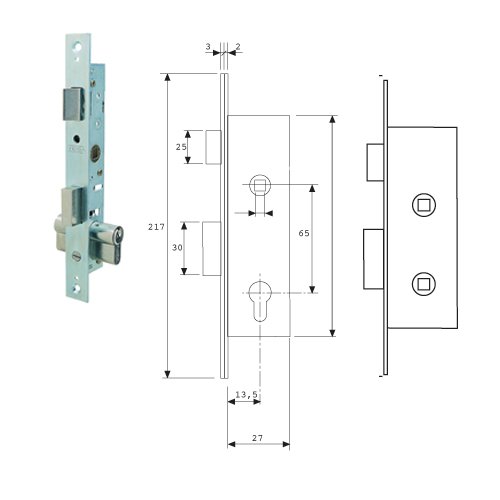 Tesa 3010155 Serratura 2204-Nm/15