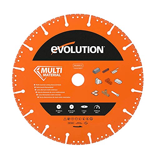 Evolution Lama Diamantata Multiuso Evolution Da 230 Mm Con Bordo Segmentato E Foro Da 22,2 Mm - Lama Diamantata Multiuso Per Il Taglio Di Metallo