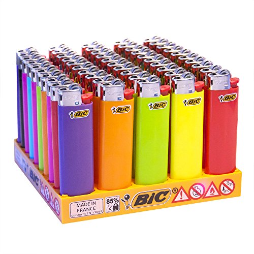 50 Accendini Bic Slim J23 A Pietra Set Di Colori