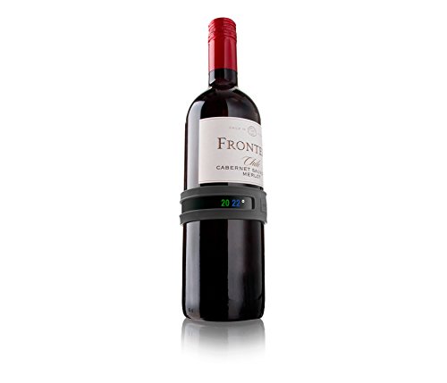Vacu Vin - Termometro Per Vino (Da Attaccare Alla Bottiglia Di Vino Per Misurare La Temperatura), Colore Grigio Scuro