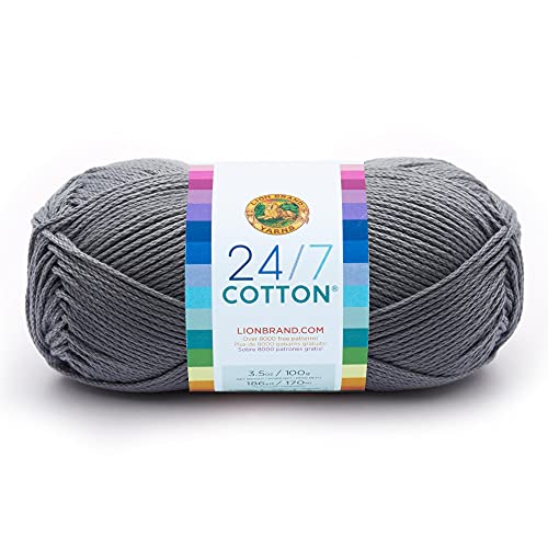 Lion Brand Yarn Company-Matassa Di Filato In Cotone, In Puro Cotone, Colore: Argento