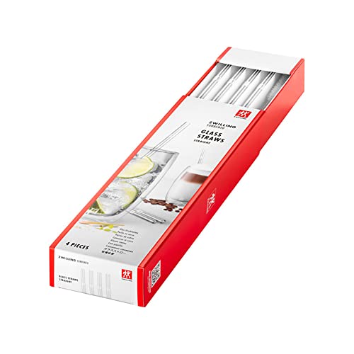 Zwilling Sorrento - Cannucce In Vetro Borosilicato Sostenibile E Riutilizzabile, Per Bevande Calde E Fredde, Lunghezza: 23 Cm, Forma Dritta, Colore: T