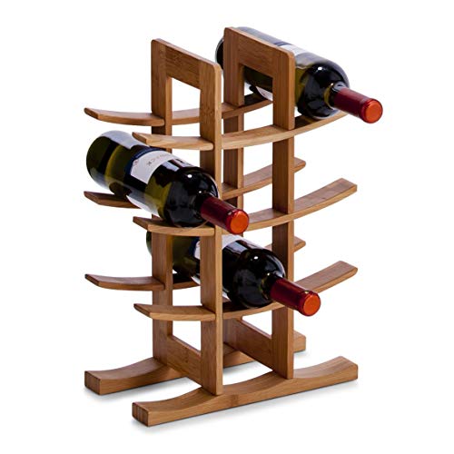 Zeller 13580 Portabottiglie Di Vino, Bambú, Beige, 30X16X42 Cm