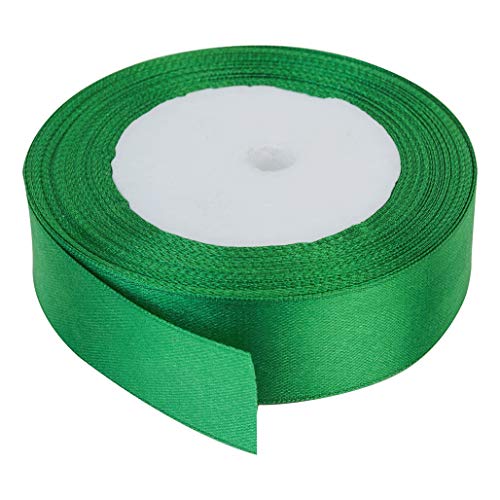 Trimming Shop, Nastro Verde A Rotolo Intero, 40 Mm X 25 M, Satinato Su Entrambi I Lati, Dai Colori Vivaci, 100% Poliestere, Per Confezioni Regalo, Dec