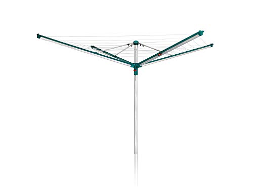Leifheit Stendibiancheria A Ombrello Linomatic 500 Deluxe, Stendibiancheria Da Esterno 50 M Con Apposita Custodia, Asciugabiancheria Automatico Verde
