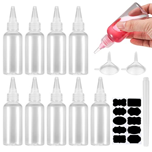 Gaomoeny 10 Pcs Small Squeeze Bottle, Plastic Squeeze Condiment Bottles, Squeeze Liquid Dropper Dispensing Bottles Containers For Sauce Lotion, With F