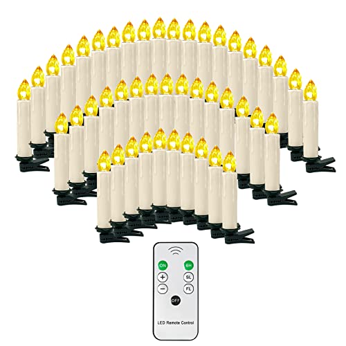 Ozavo Candele Led Senza Fiamma Con Telecomando Set Di 30 Pezzi Per Albero Di Natale Decorazioni Feste - Beige