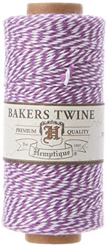 Hemptique - Bakers Twine, Filo Di Cotone Semiforte 125 M, 2 Fili, Colore: Viola/Bianco