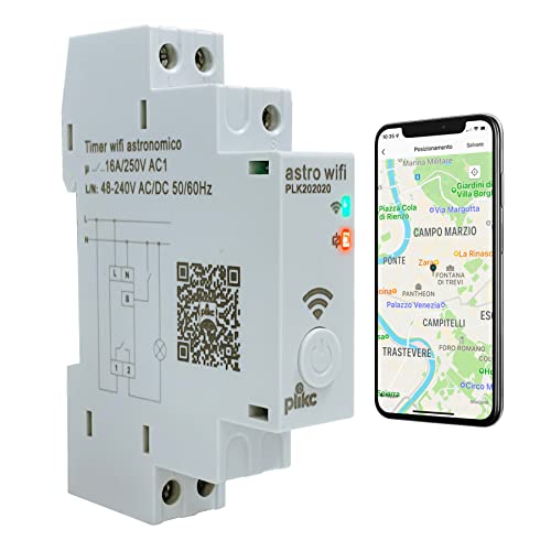 Interruttore Orario Astronomico - Giornaliero/Settimanale - Multifunzione Wifi 48-230Vac - Plikc Astro Wifi