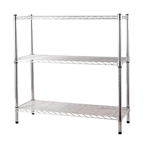 Scaffale 'Manhattan' 90X35X90 In Acciaio Cromato 3 Piani