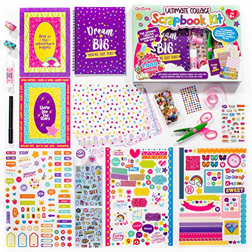 Girlzone Kit Per Scrapbook Definitivo, Include Adesivi, Stickers E Altri Accessori, Album Scrapbooking Fotografico Da 40 Pagine Fai Da Te, Fantastica