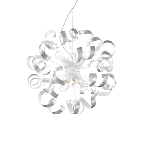 Ideal Lux Vortex Sp6 - Lampada A Sospensione, Argento