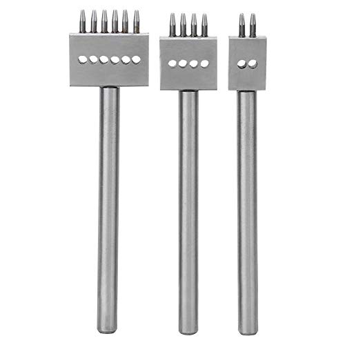 Magt Scalpelli Per Cuoio E Pelle Scalpello Cuoio Scalpello Da Cuoio, 3Pz Scalpello Per Punte Argento Acciaio Per Utensili 2/4/6 Poli Perforatore Per F