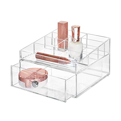 Idesign Drawers Cassettiera Porta Occhiali, Espositore Occhiali Impilabile Con 3 Cassetti, Portaocchiali Per Occhiali Da Vista O Da Sole, Plastica Tra