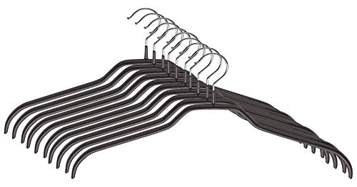 Mawa Silhouette - Grucce Adatte Per Vestiti Con Colletto Come Camicie E Camicette, 10 Pezzi, Salvaspazio, Gancio Girevole A 360°, Con Rivestimento Ant