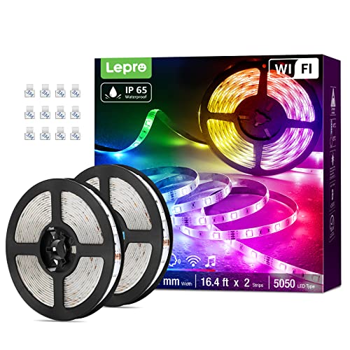Lepro Striscia Led Rgb Smart Impermeabile 10M, Strisce Led Da Esterno Wifi Con Telecomando E Controller, Compatibile Con Alexa E Google Home, Luci Led