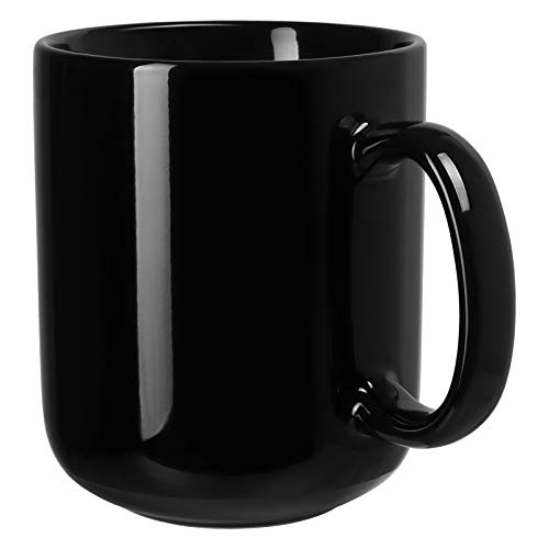 Showfull - Tazza Grande In Ceramica Per Tè, Caffè, Cioccolata Calda, Zuppa - 600 Ml - Nero