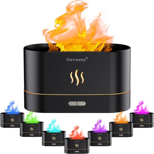Diffusore Di Oli Essenziali Con Effetto Fiamma, Diffusore Ambiente, Umidificatore Ambiente Silenzioso Con 7 Luci Led A Colori, Diffusori Olio Essenzia