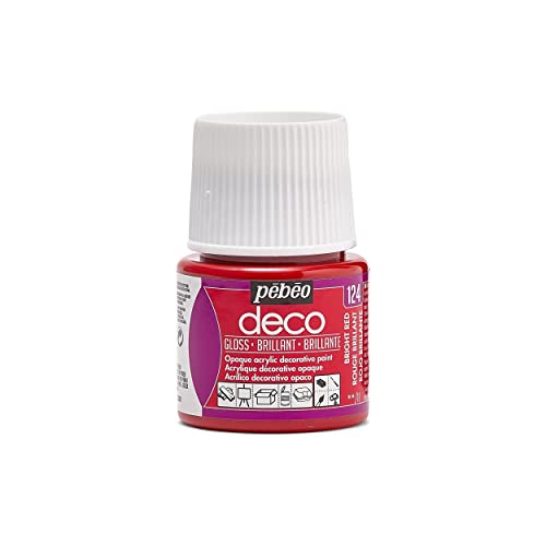 Pebeo Deco Bright Paint, Rosso Brillante, 45 Ml