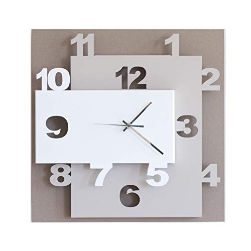 Arti E Mestieri Or2869C62 Orologio Da Parete, Metallo, Beige/Nocciola/Bianco, 40 X 8 X 40 Cm