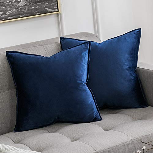 Miulee Velluto Morbido Copricuscino Decorativo Flanger Di Federe Per Cuscini Salotto Divano Camera Da Letto Con Cerniera Invisibile 45X45Cm 2 Pieces B