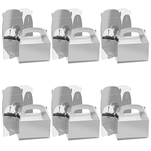 Belle Vous 24Pz Scatole Cartone Regalo Argentate - Scatola Per Regalo Da 15,7 X 9 X 15 Cm - Scatola Regalo Con Coperchio Per Bomboniere, Feste, Matrim