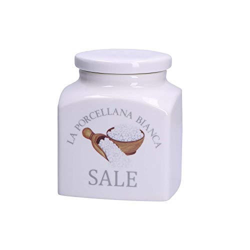 La Porcellana Bianca - Barattolo Porcellana Decorato Sale Conserva