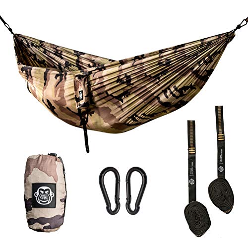 Monkey Swing Hamaca Da Giardino 275X140Cm I Amaca Completo Set I 2X Moschetto, 2X Cinghie I Per Camping, Viaggio, Spiaggia, Foresta