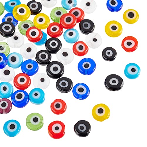 Nbeads 1 Filo (Circa 64 Pezzi) Di Colori Misti Rotondi E Piatti Da 6 Mm Fatti A Mano, Distanziatori Per Bracciali E Collane E Distanziatori Per La Cre