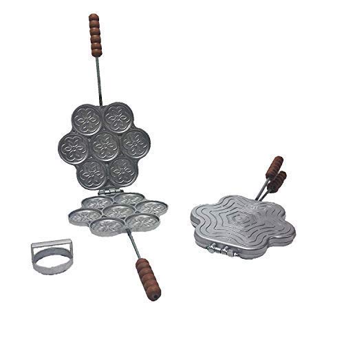 Fonderia Bongiovanni Tigelliera 7 Posti In Alluminio Con Tagliapasta Per Tigella O Crescentina + Ricetta Cucina