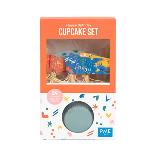 Pme Set Per Cupcake - Happy Birthday, 24 Pezzi
