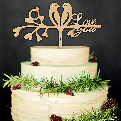 Meet-Shop Love You Cake Topper,Sposa Di Legno Decorazione Torta & Wedding Cake Topper Decorazione