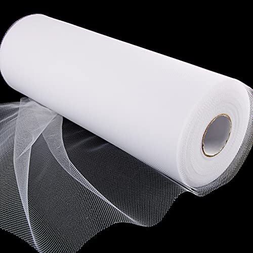 90M*30Cm Rotolo Bobina Di Tulle Nastro Bianco Poliestere Decorazione Matrimonio Fai Da Te Bomboniere Confetti Tutu Festa Natale Compleanno