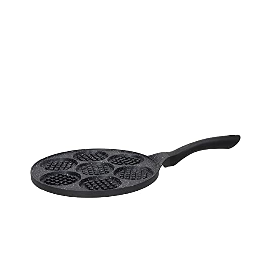 Tognana Premium Black, Padella Per Waffle Multifunzione Da 26 Cm, Alluminio, Nero