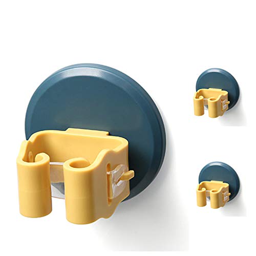 Meiyijia Portascope E Portaspazzole Muro Montato, Robusto Strumento Rack Di Stoccaggio Salvaspazio Per Cucina, Plastica Abs - 3 Pezzi - Blu