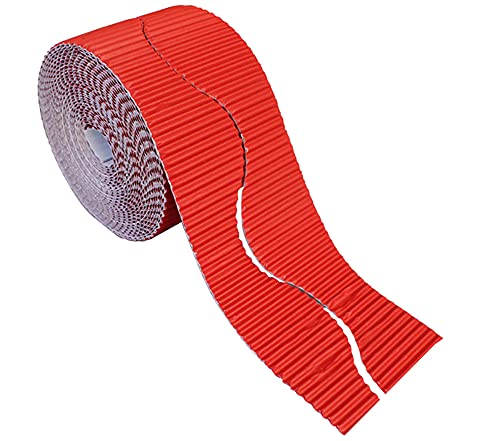 Bright Ideas Rotolo Di Bordo Ondulato Per Esposizioni Scolastiche, Rosso, 10Cm X 7.5M
