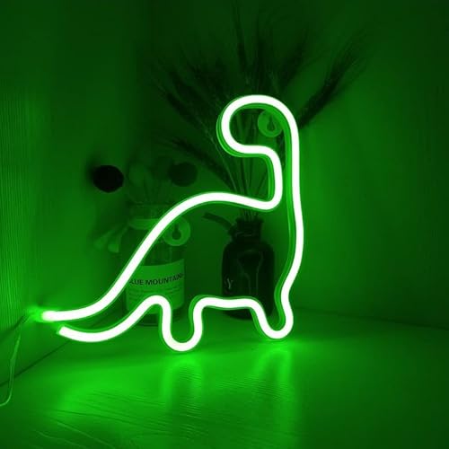 Niwwin Luce Neon Dinosauro,Luce Di Segnalazione Al Neon, Esports Room Atmosfera Luce,Alimentazione A Batteria Usb/3 Aa,Decorazione Della Stanza Dei Ba