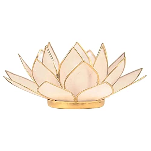 Find Something Different Trovare Qualcosa Di Diverso Colore Naturale Capiz Shell Lotus-Porta Candele Da Tè, In Bambù, Multicolore