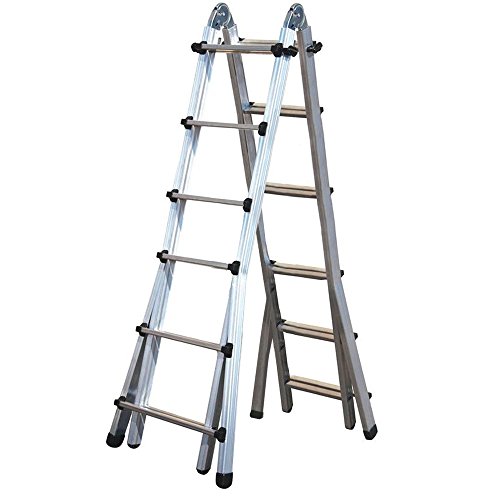 Scala Telescopica 6+6 Gradini Alluminio Multiuso Uso Professionale 146.607Bb