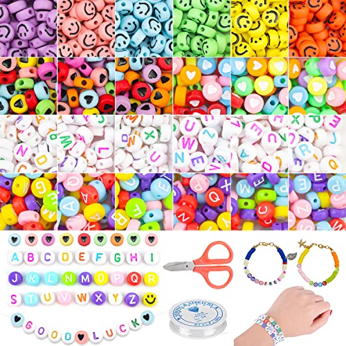 Fysl Bricolage Perles Set Lettre Perles Rondes Et Accessoires Perles De Coeur Et Perles De Chiffres Per Fai Da Te Fai Da Te Fai Da Te Per Realizzare P