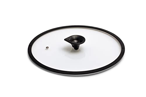 Coperchio In Vetro Temperato 36 Cm Luchetti K360 - Coperchio Per Padelle E Pentole Da 36 Cm Con Bordo In Silicone Perfetta Aderenza