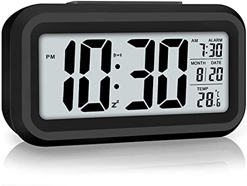 Sveglia Digitale, Sveglia Digitale Con Temperatura, Non Ticchettio, Funzione Snooze, Da Viaggio, Con Display Numerico A Led, Controllo Della Luce, Sve